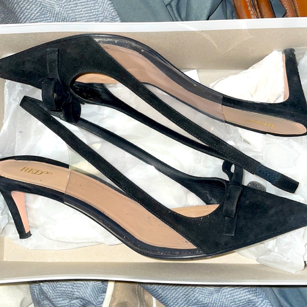 RED Valentino Suede Bow Heels